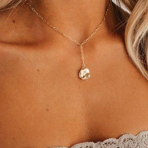 BOHO Love Gold Lariat Necklace